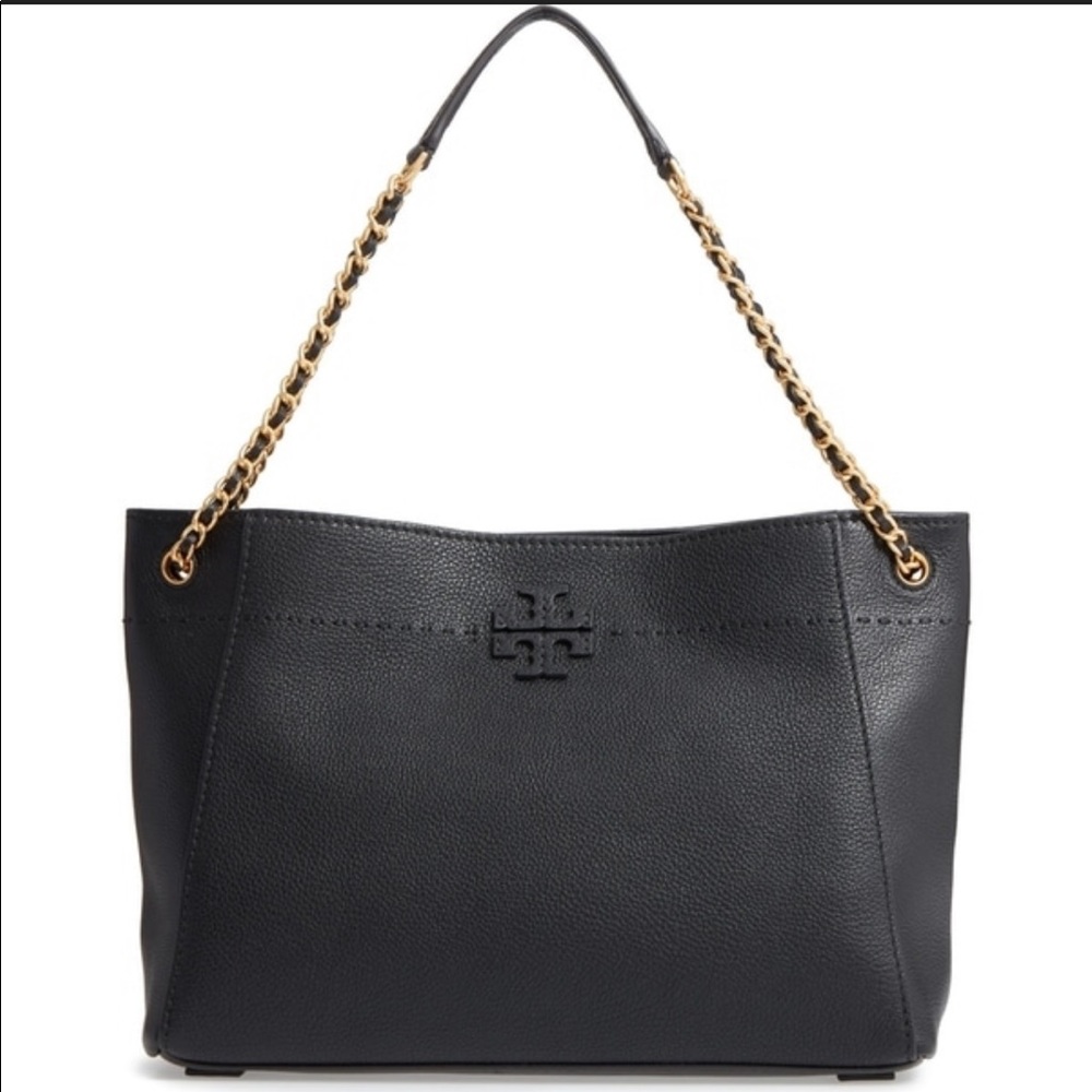 Tory Burch McGraw-chain pebbled leather tote